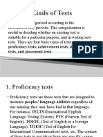 Kinds of Tests: Proficiency Tests, Achievement Tests, Diagnostic Tests, and Placement Tests