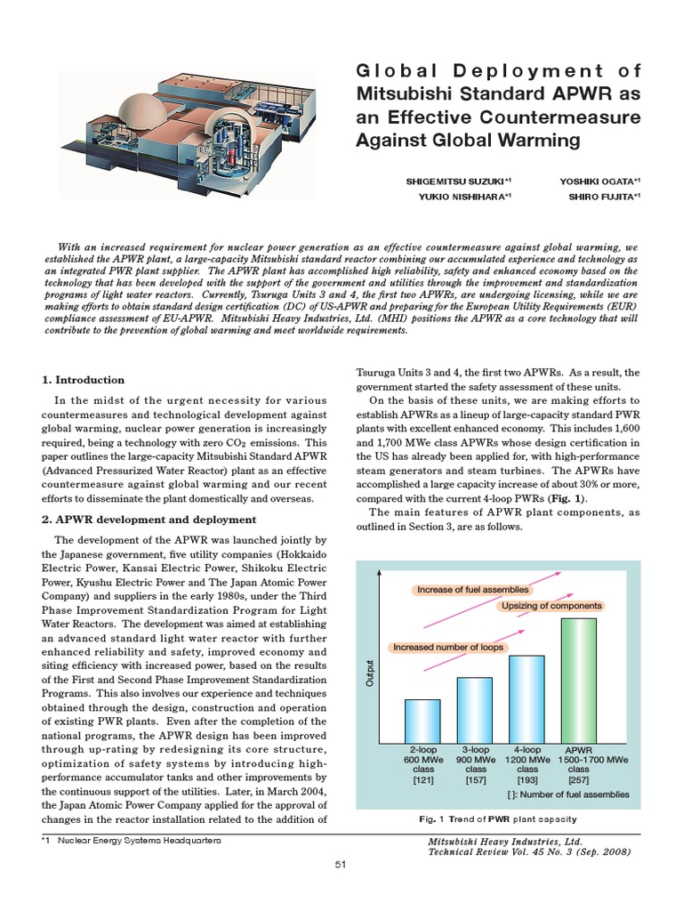 APWR: A Solution for Global Warming | PDF | Pressurized Water Reactor ...