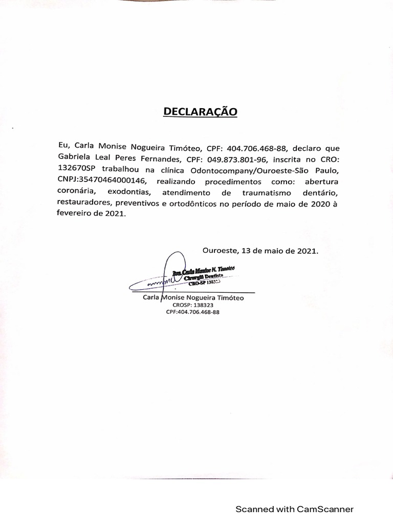 Declaração Atuação CD PDF