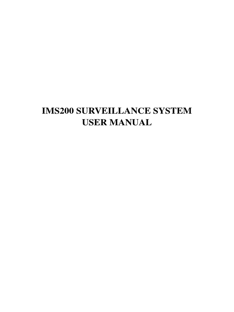 Ims200 Surveillance System User Manual | PDF | Icon (Computing) | Menu ...
