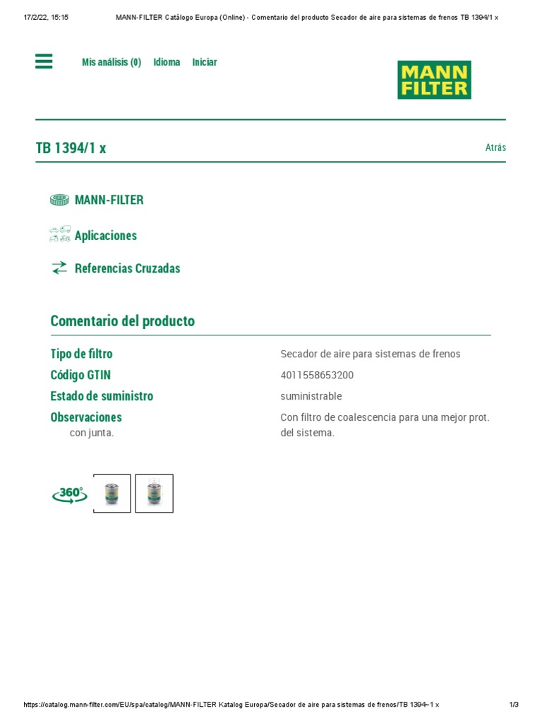 MANN-FILTER C 1394/1 Filtro aria 127 mm, Cartuccia filtro