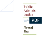Public Adminis Tration: Neeraj Jha