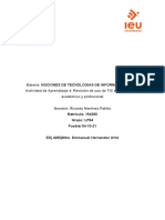 Actividad de Aprendizaje 4. Revisión de Uso de TIC en Lo Personal, Académico y Profesional