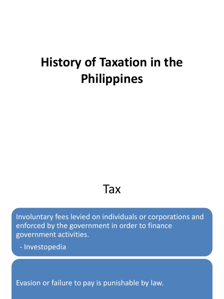 PDF History of Taxation in The Philippines PDF Taxes Value