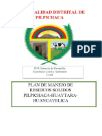 Plan de manejo residuos Pilpichaca