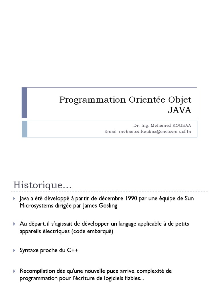Introduction à la POO en Java | PDF | Classe (informatique) | Java ...