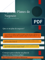 Tipos de Planes de Negocio