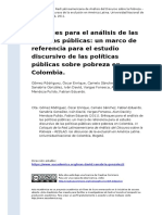 GÃ³mez RÃ³driguez, Ã_scar Enrique, Ca (..) (2011). Enfoques para el anÃ¡lisis de las polÃ_ticas pÃºblicas un marco de referencia para el (...)