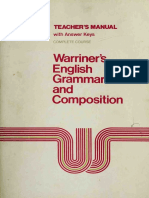 Warriners English Grammar and Composition - Teachers Manual (Complete Course)