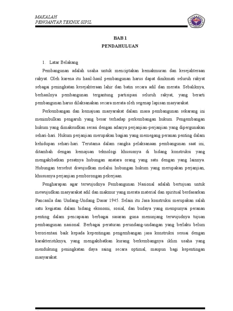 Makalah Pengantar Teknik Sipil