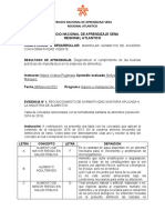 Evidencia #1. Reconocimiento de Normatividad Sanitaria Aplicada A La Industria de Alimentos.