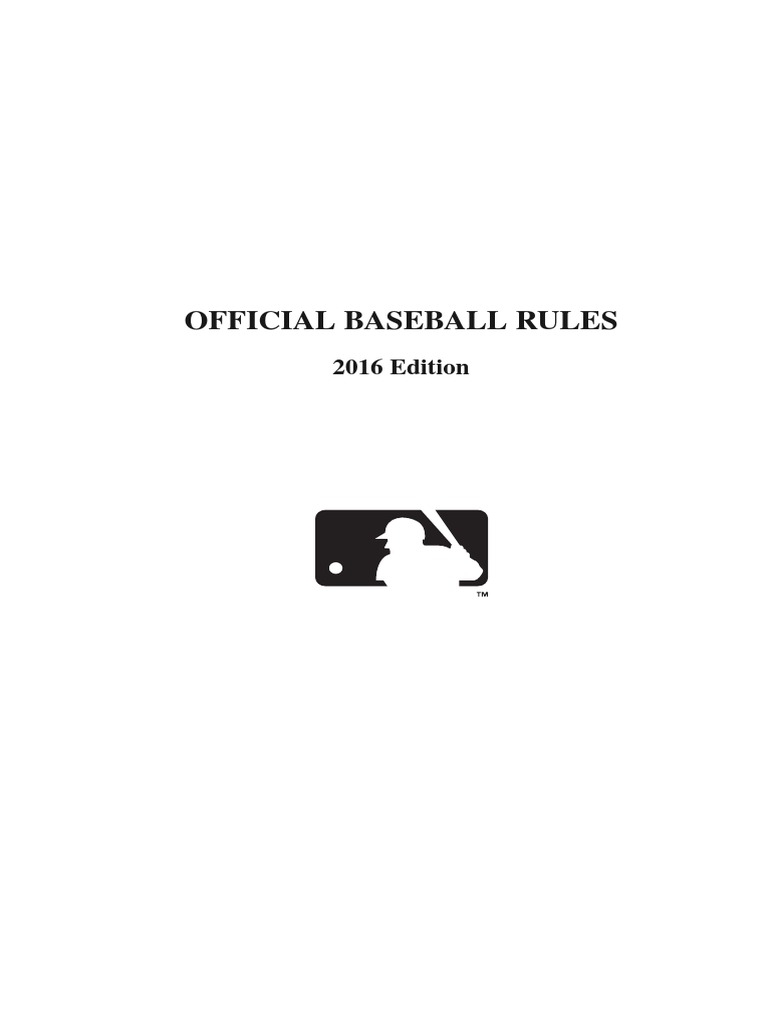 Official Baseball Rules PDF Baseball Field Baseball Positions