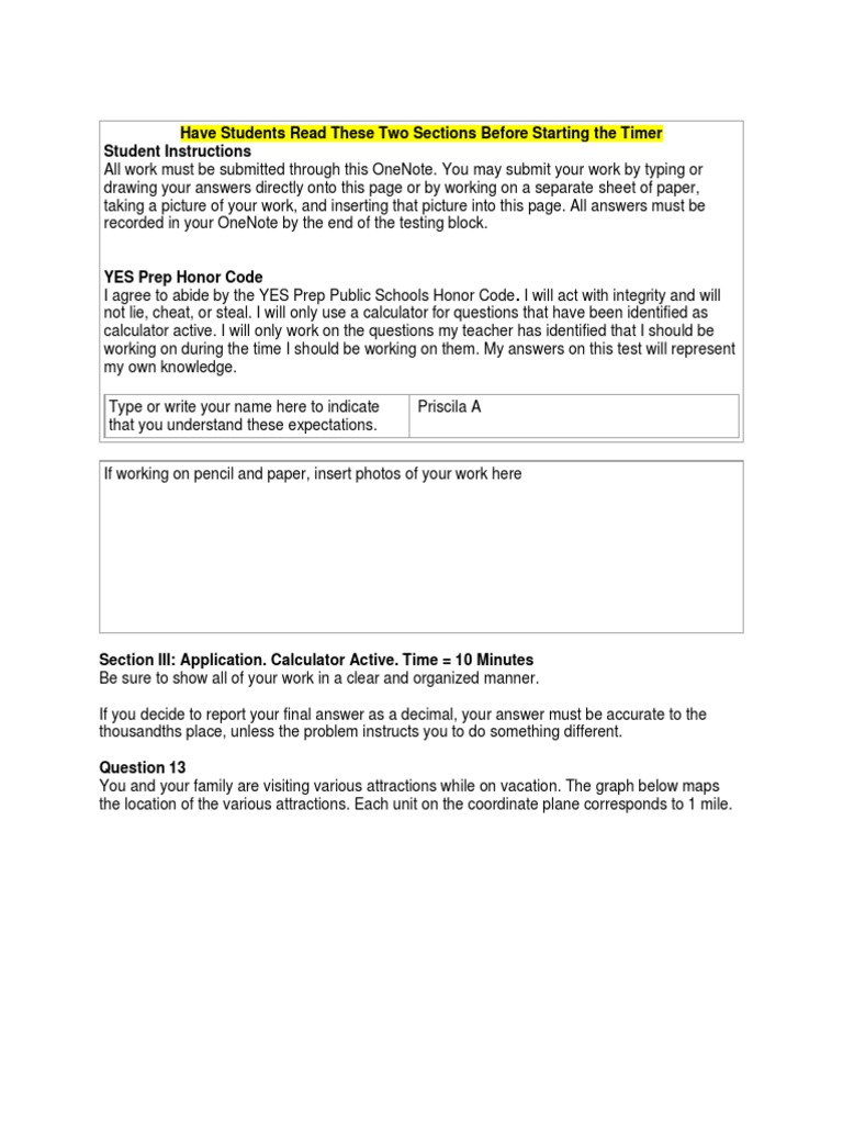 YES Prep Student Testing Instructions | PDF | Angle | Perpendicular