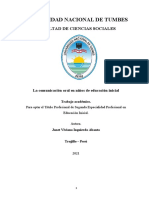 Comunicación oral en niños inicial