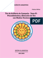 Procedimientos y dirección del tiro de Artillería de Campaña con medios técnicos