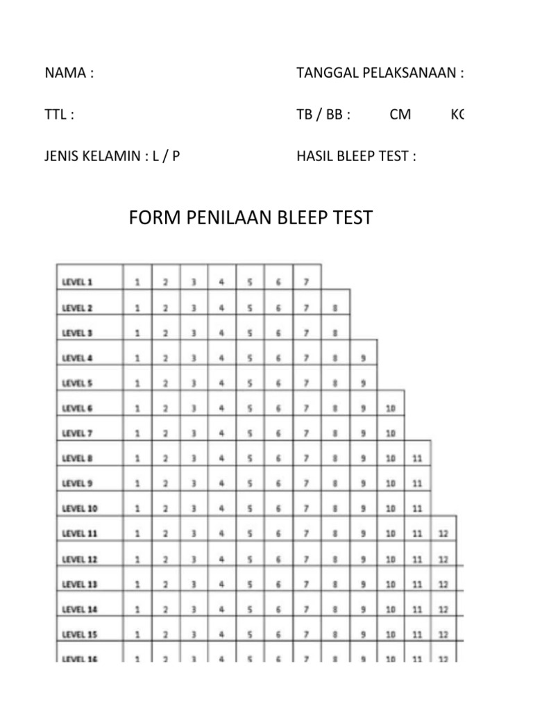 form-bleep-test-pdf