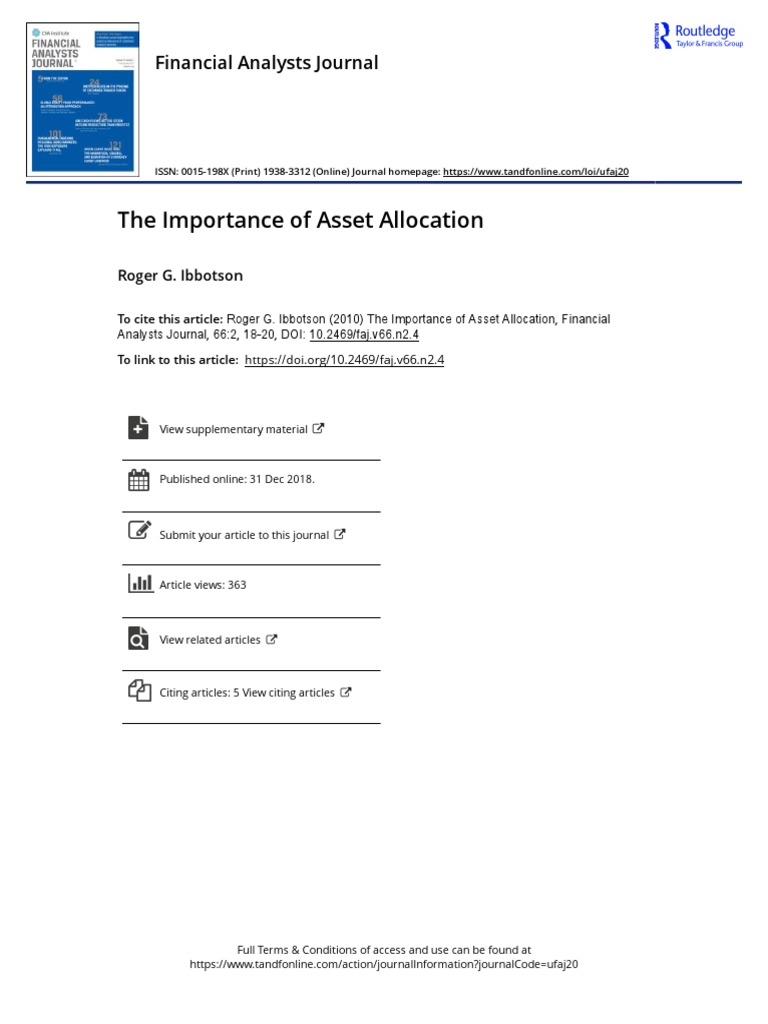 The Importance of Asset Allocation - Ibbotson | PDF | Asset Allocation ...