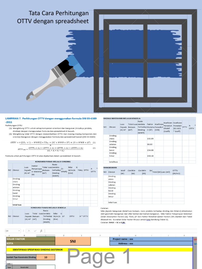 Perhitungan OTTV dengan Spreadsheet | PDF