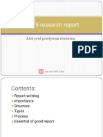 Research Report Structure and Essentials