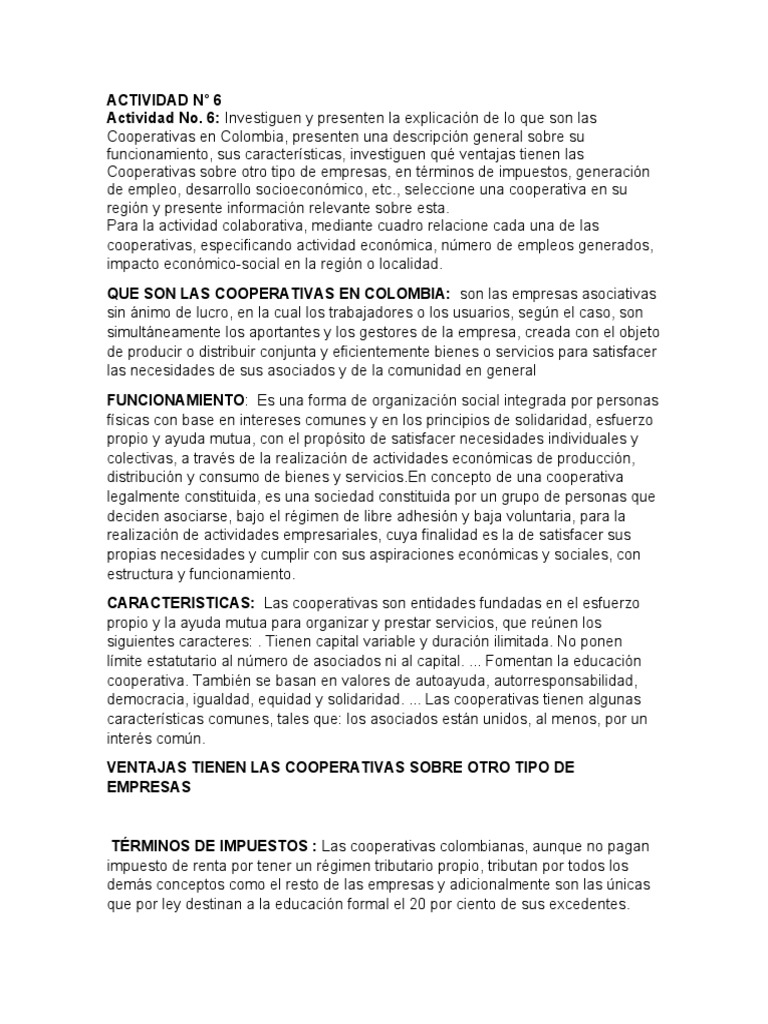 Cooperativas en Colombia: Guía Básica | PDF | Cooperativa | Business