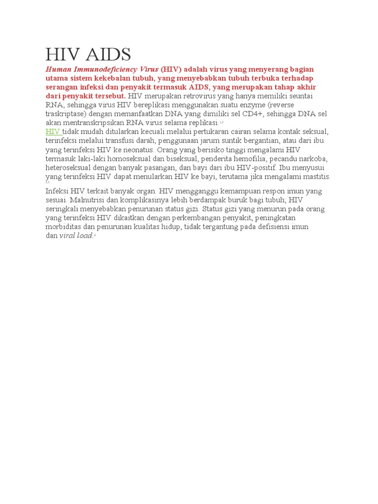 HIV AIDS Diet Dan Luka Bakar | PDF