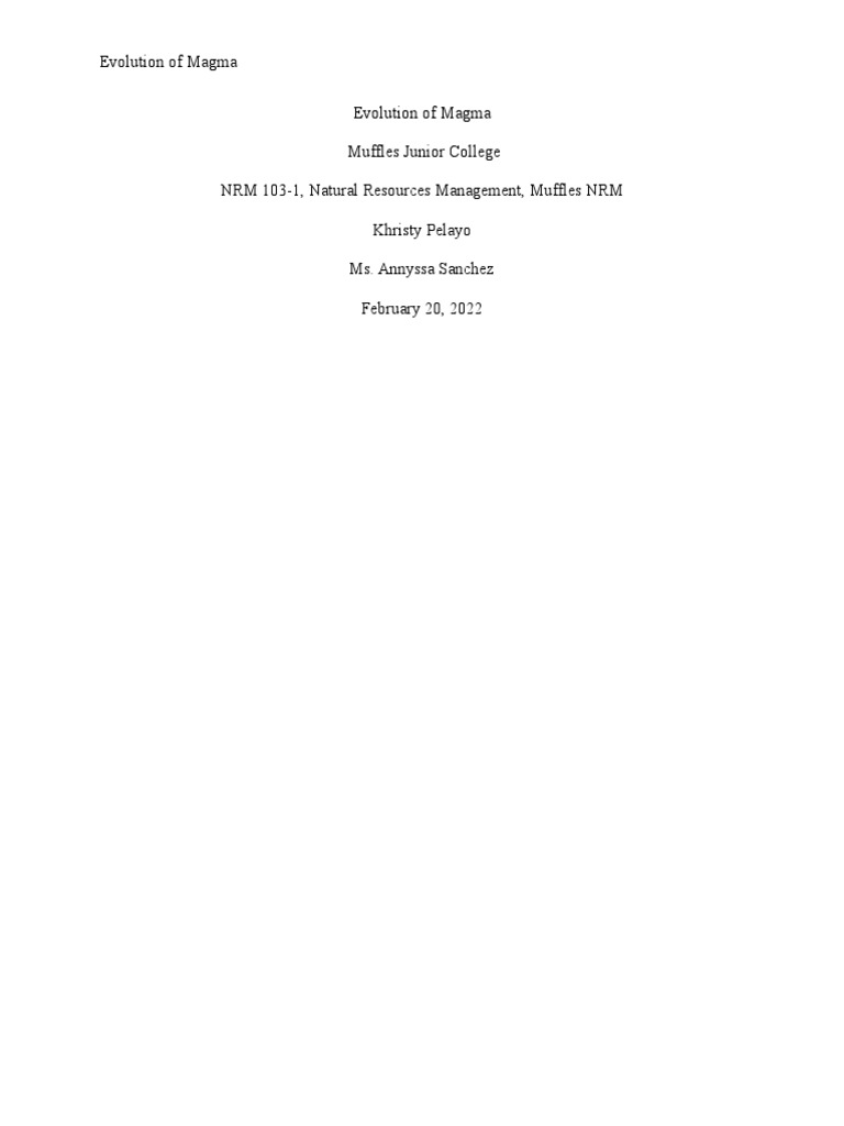 Understanding Magma Evolution Processes | PDF | Magma | Rock (Geology)