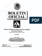 Boletin Oficial: Organo de Difusión Del Gobierno Del Estado de Sonora Secretaría de Gobierno