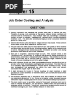 Job Order Costing and Analysis: Questions