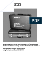 Wabco: Arbeitsanleitung Für Die Durchführung Von Überprüfungen Der Druckluft-Bremsanlage Mit Dem Prüfkoffer 435 002 007 0