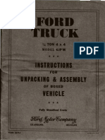 Ford Truck Model GPW Instructions For Unpacking and Assembly