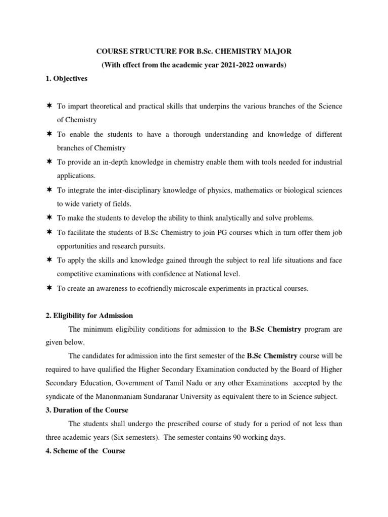 Chemistry Syllabus PDF Ionic Bonding Chemical Bond