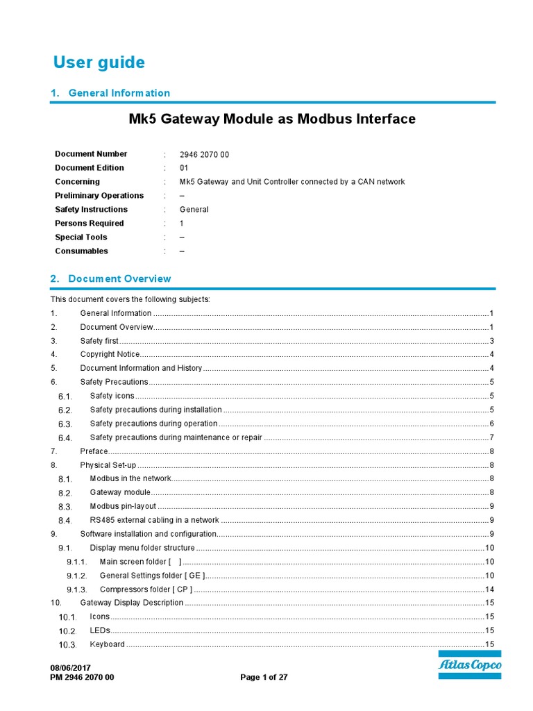 Mk5 Gateway Modbus User Guide en 294620700 | PDF | Computer Engineering ...