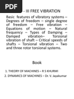 Unit - III FREE VIBRATION