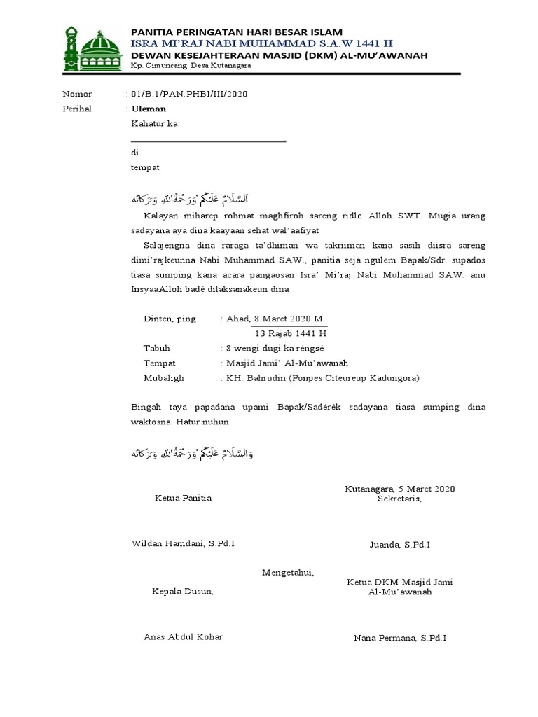 Surat Undangan Rajaban | PDF