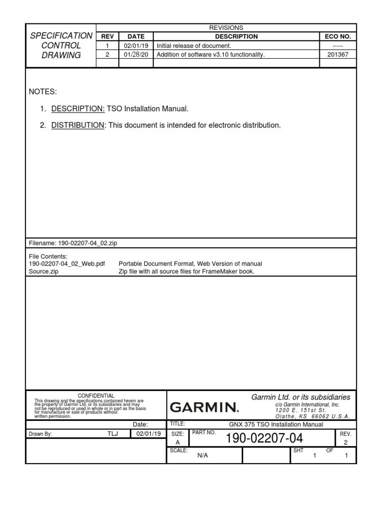 190-02207-04 GNX 375 TSO Installation Manual | PDF | Electrical Connector | Source Code