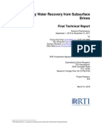 Low-Energy Water Recovery From Subsurface Brines: Final Technical Report