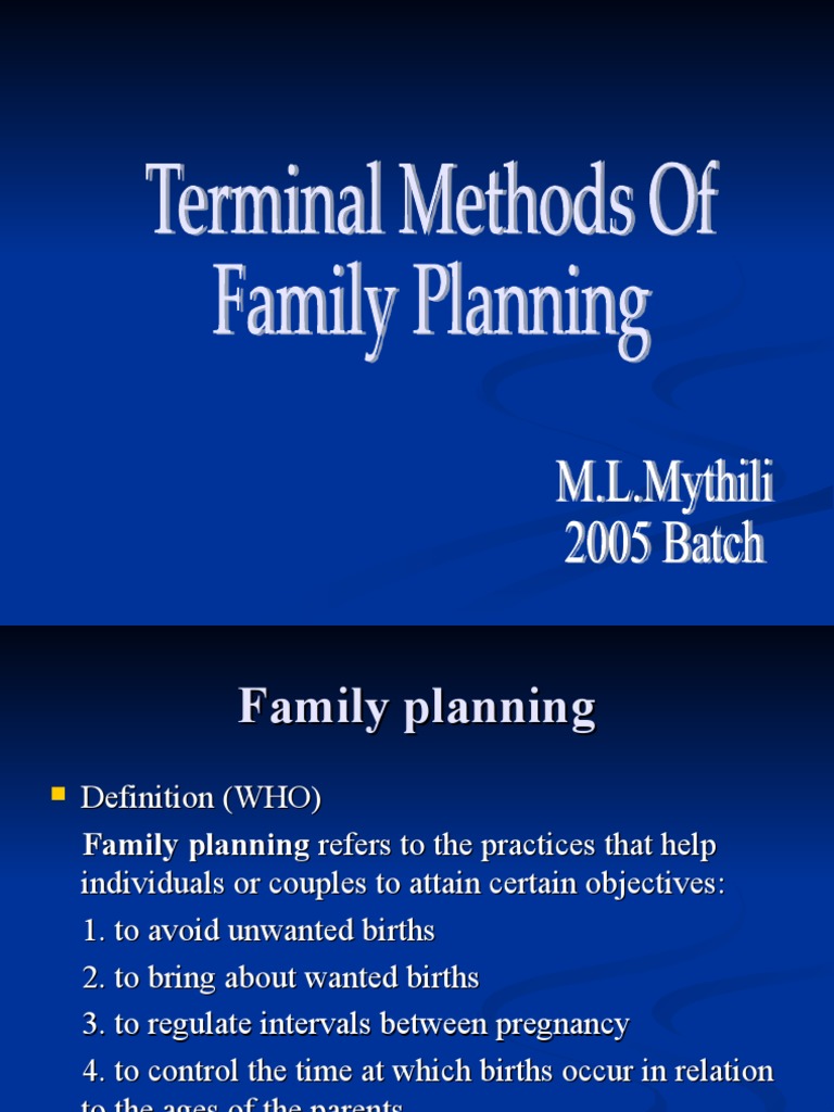 c12 p12 Terminal Methods of Family Planning Vasectomy PDF Family