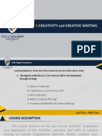 Module 1 CREATIVITY and CREATIVE WRITING