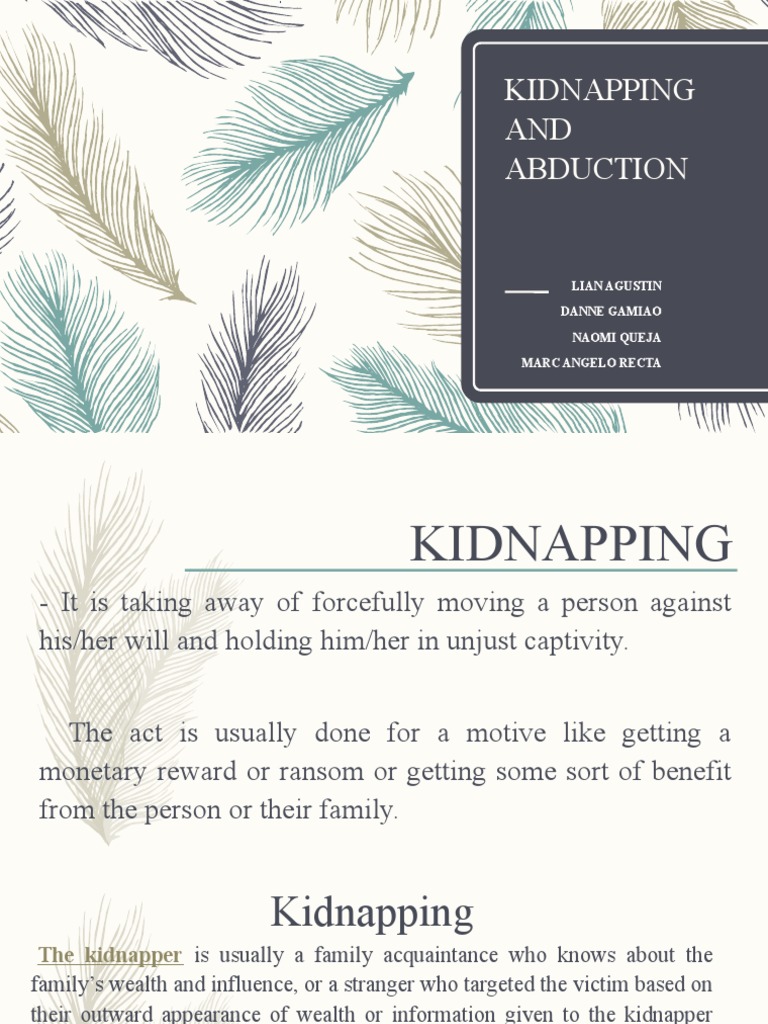 Kidnapping And Abduction Pdf Kidnapping Crime Violence
