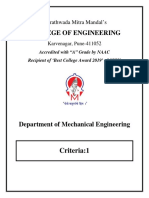 MMM College of Engineering Mechanical Dept NAAC A Grade Assessment Report