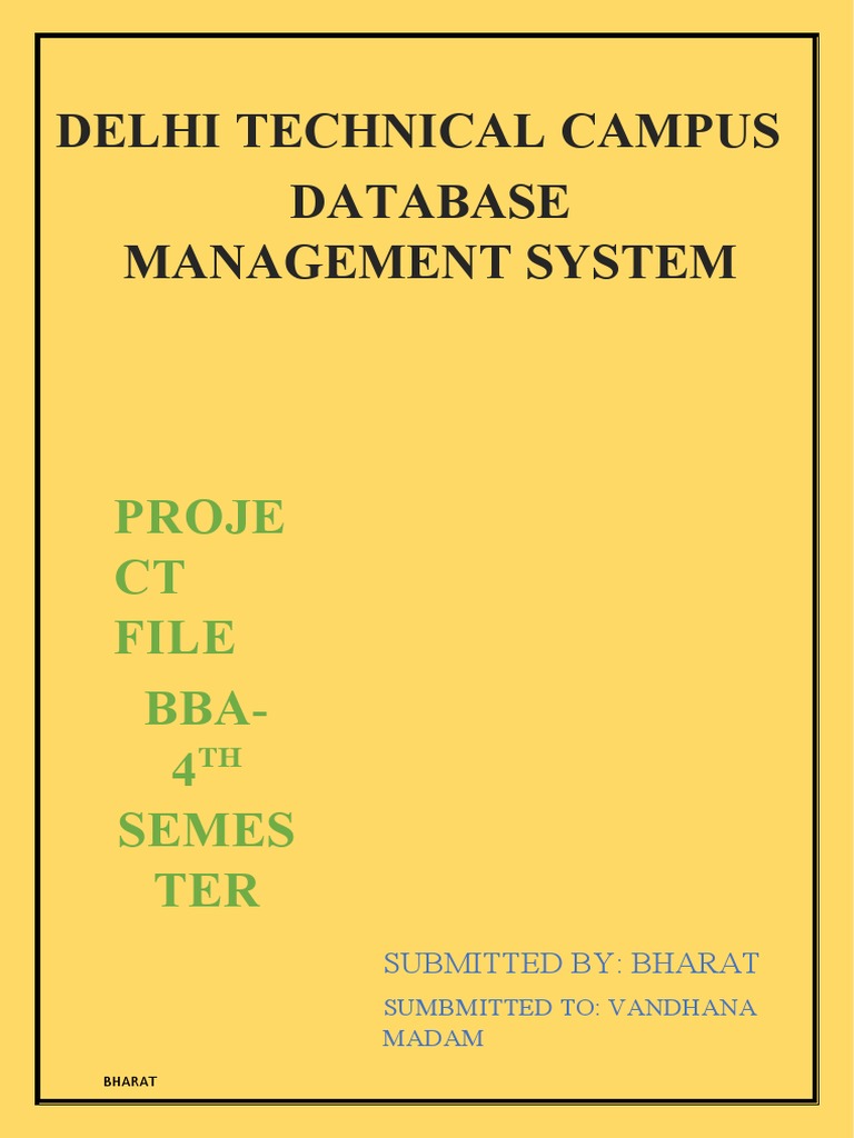 DBMS Project Overview for Class 10 | PDF | Databases | Relational Database