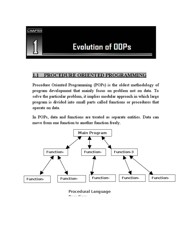 1.1 Procedure Oriented Programming: Main Program | PDF | Object ...