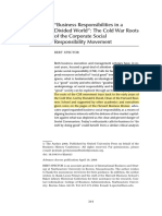 "Business Responsibilities in A Divided World": The Cold War Roots of The Corporate Social Responsibility Movement