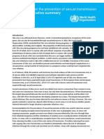 WHO Guidelines For The Prevention of Sexual Transmission of Zika Virus: Executive Summary