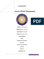 Jindal School of Hotel Management: "Cover Page"