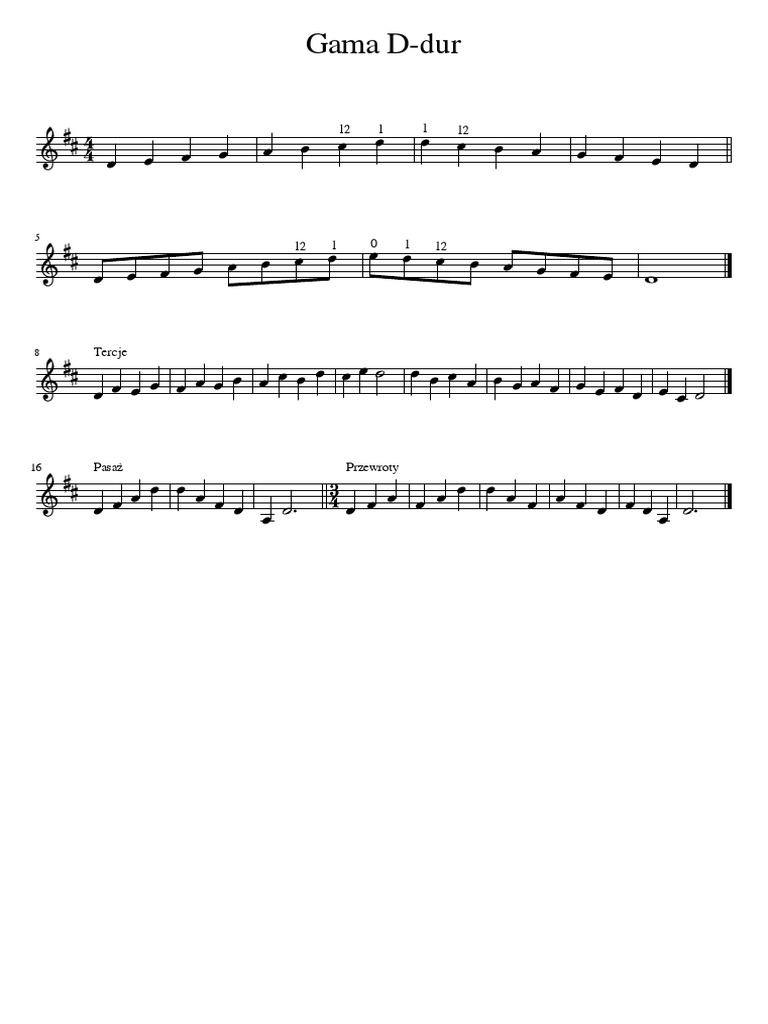 Gama D-Dur Notation Guide | PDF