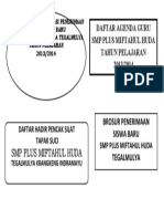 Daftar Agenda Guru SMP Plus Miftahul Huda Tahun Pelajaran 2013/2014