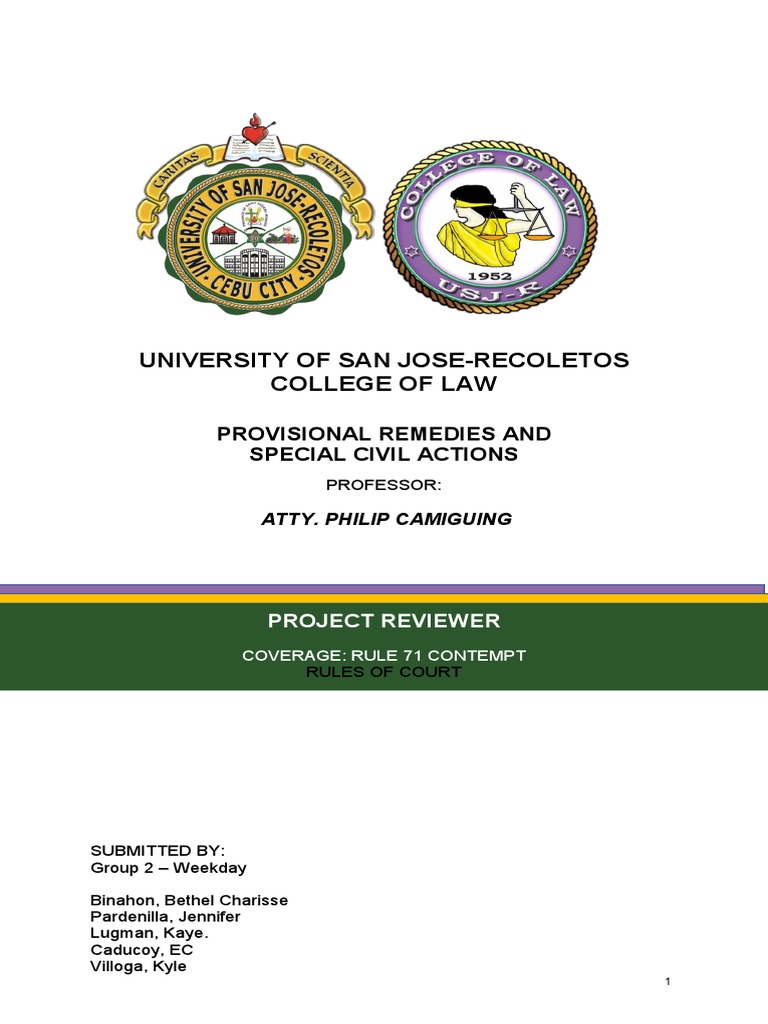 Group Reviewer CONTEMPT PROVREM Weekdend | PDF | Contempt Of Court ...