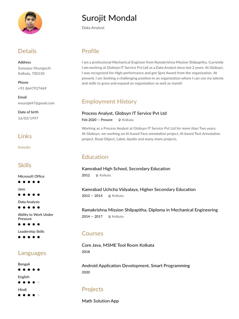 Surojit Mondal Details Profile Pdf Computing Computer Science