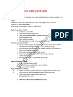 Acids, Bases and Salts: Key Properties and Reactions